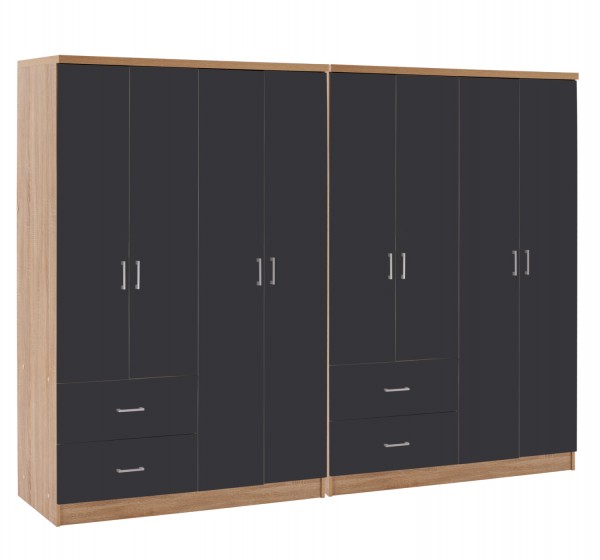 ΝΤΟΥΛΑΠΑ 8ΦΥΛΛΗ BRIANA HM21237.01 ΜΕΛΑΜΙΝΗ SONAMA & ΣΚΟΥΡΟ ΓΚΡΙ 241x42,5Χ180,5Υεκ.