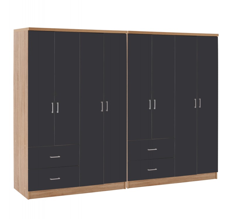 ΝΤΟΥΛΑΠΑ 8ΦΥΛΛΗ BRIANA HM21237.01 ΜΕΛΑΜΙΝΗ SONAMA & ΣΚΟΥΡΟ ΓΚΡΙ 241x42,5Χ180,5Υεκ.