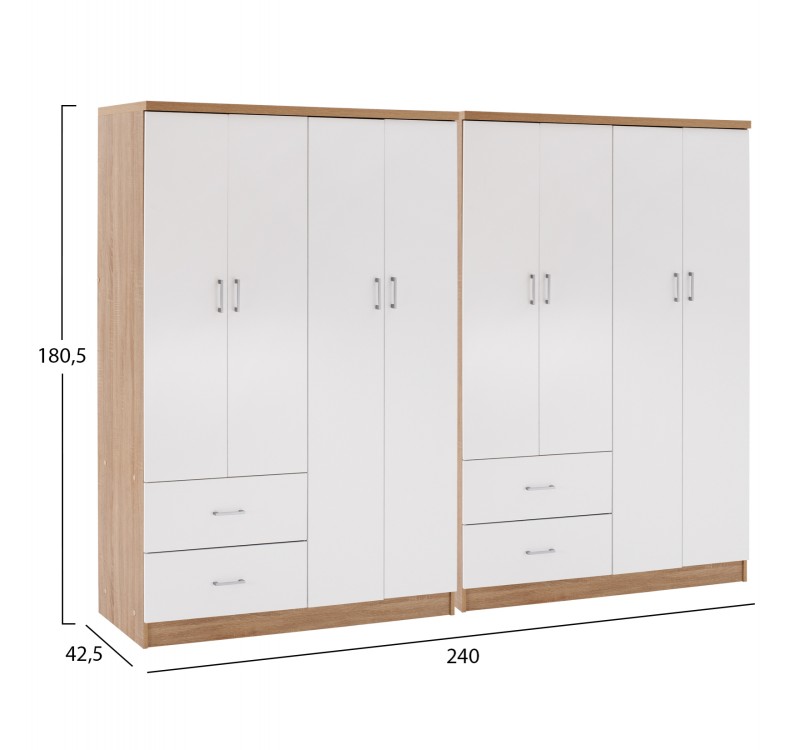 ΝΤΟΥΛΑΠΑ 8ΦΥΛΛΗ BRIANA HM21237.02 ΜΕΛΑΜΙΝΗ SONAMA & ΛΕΥΚΟ 241x42,5Χ180,5Υεκ.