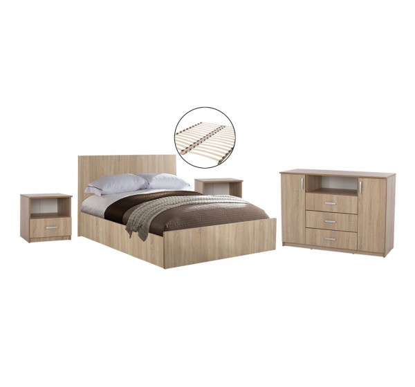 ΣΕΤ ΚΡΕΒΑΤΟΚΑΜΑΡΑΣ 5ΤΜΧ ADLER HM11758 ΜΕΛΑΜΙΝΗ SONAMA OAK-ΓΙΑ ΣΤΡΩΜΑ 160x200εκ