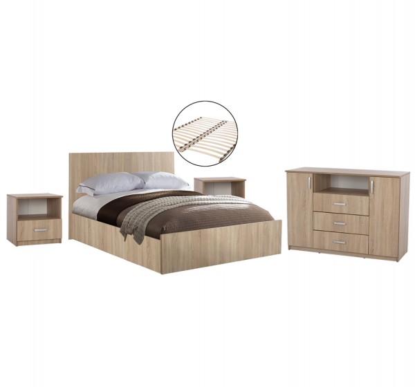 ΣΕΤ ΚΡΕΒΑΤΟΚΑΜΑΡΑΣ 5ΤΜΧ ADLER HM11758 ΜΕΛΑΜΙΝΗ SONAMA OAK-ΓΙΑ ΣΤΡΩΜΑ 160x200εκ