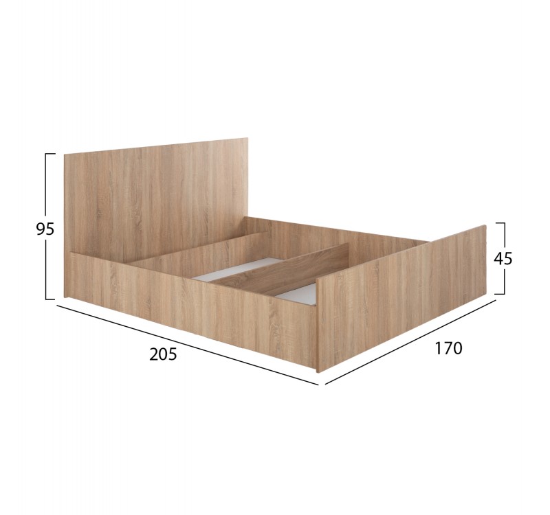 ΣΕΤ ΚΡΕΒΑΤΟΚΑΜΑΡΑΣ 6ΤΜΧ ADLER HM11759 ΜΕΛΑΜΙΝΗ SONAMA OAK-ΓΙΑ ΣΤΡΩΜΑ 160x200εκ