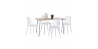 ΣΕΤ ΤΡΑΠΕΖΑΡΙΑΣ 5ΤΜΧ OFIRA HM10634 MDF TOP ΣΕ SONAMA--ΛΕΥΚΕΣ ΚΑΡΕΚΛΕΣ