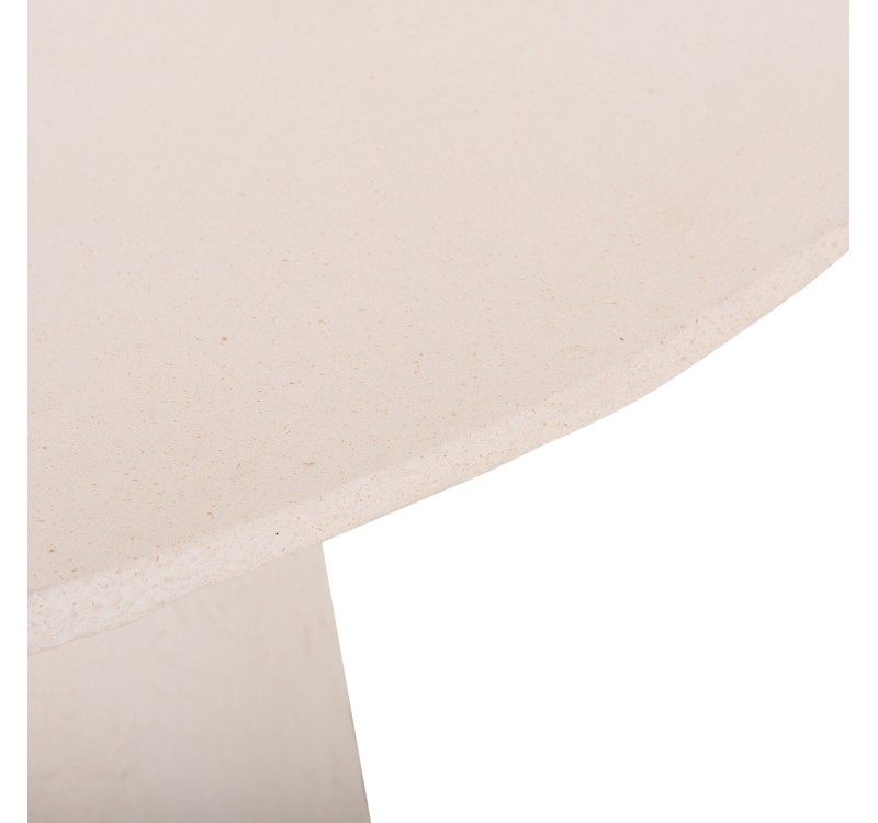 ΤΡΑΠΕΖΙ ΤΡΑΠΕΖΑΡΙΑΣ ΣΤΡΟΓΓΥΛΟ SEPPO HM18154.02 FIBER CEMENT ΛΕΥΚΟ--Φ119,5x75,5Υεκ.