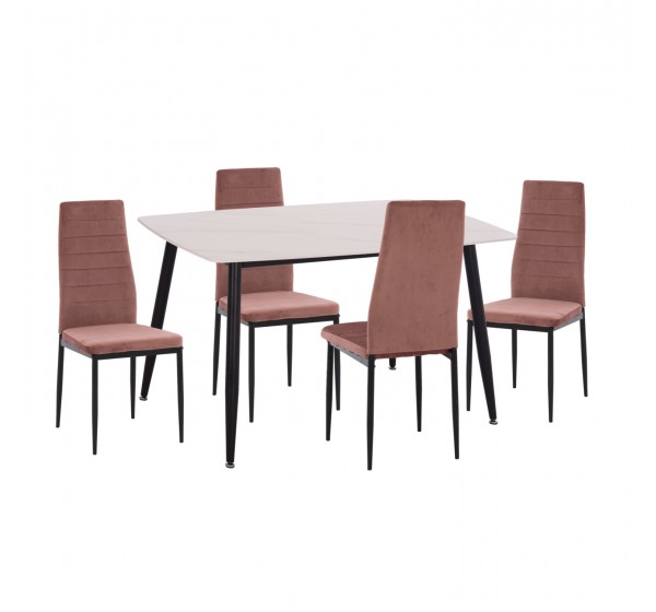 ΣΕΤ ΤΡΑΠΕΖΑΡΙΑΣ 5ΤΜΧ RAVEN HM21264.01 ΚΕΡΑΜΙΚΟ TOP ΛΕΥΚΟ ΜΑΡΜΑΡΟ--ΒΕΛΟΥΔΟ ΣΑΠΙΟ ΜΗΛΟ