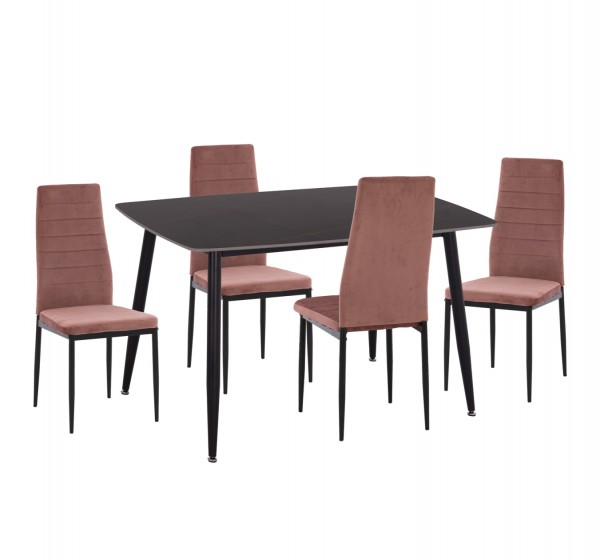 ΣΕΤ ΤΡΑΠΕΖΑΡΙΑΣ 5ΤΜΧ RAVEN HM21264.02 ΚΕΡΑΜΙΚΟ TOP ΜΑΥΡΟ ΜΑΡΜΑΡΟ--ΒΕΛΟΥΔΟ ΣΑΠΙΟ ΜΗΛΟ