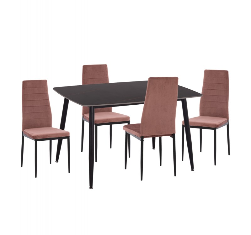 ΣΕΤ ΤΡΑΠΕΖΑΡΙΑΣ 5ΤΜΧ RAVEN HM21264.02 ΚΕΡΑΜΙΚΟ TOP ΜΑΥΡΟ ΜΑΡΜΑΡΟ--ΒΕΛΟΥΔΟ ΣΑΠΙΟ ΜΗΛΟ