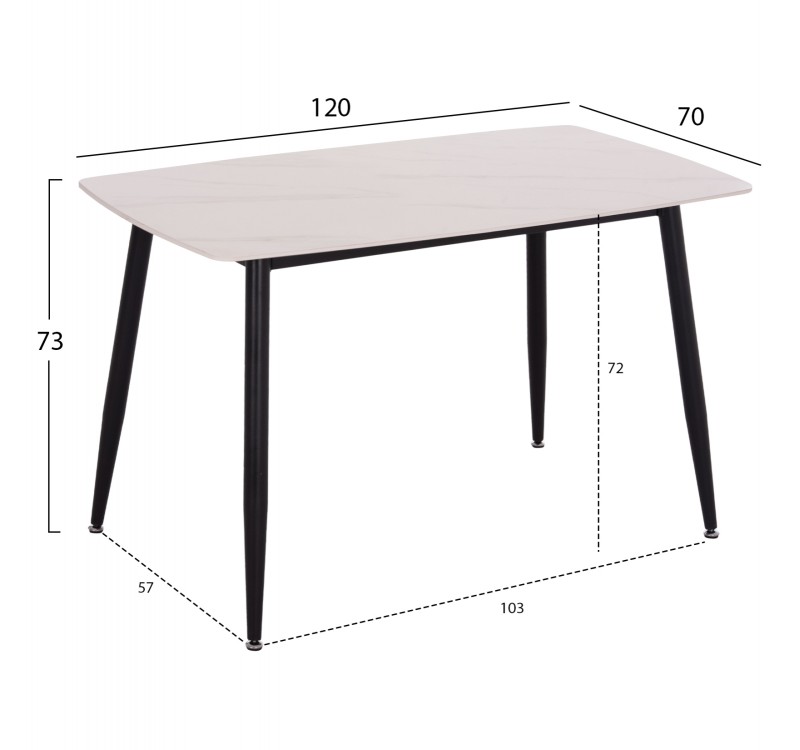 ΣΕΤ ΤΡΑΠΕΖΑΡΙΑΣ 5ΤΜΧ RAVEN HM21266.01 ΚΕΡΑΜΙΚΟ TOP ΛΕΥΚΟ ΜΑΡΜΑΡΟ--ΚΡΕΜ PU