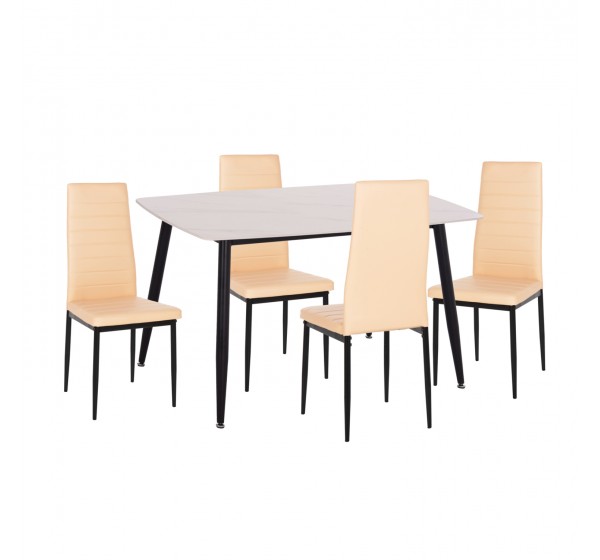 ΣΕΤ ΤΡΑΠΕΖΑΡΙΑΣ 5ΤΜΧ RAVEN HM21266.01 ΚΕΡΑΜΙΚΟ TOP ΛΕΥΚΟ ΜΑΡΜΑΡΟ--ΚΡΕΜ PU
