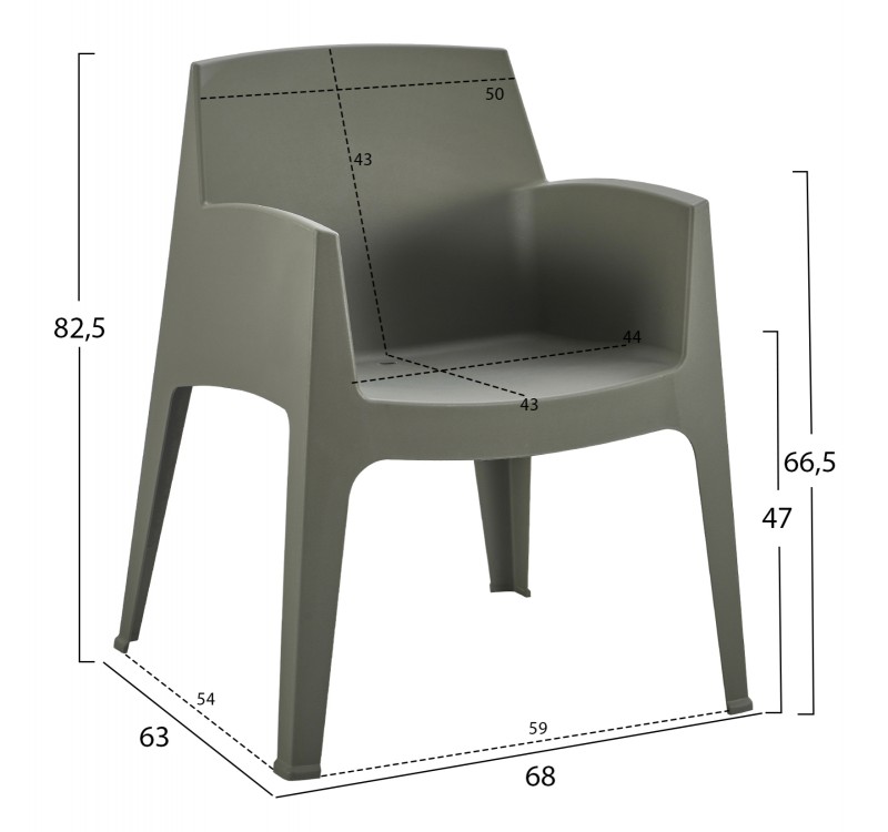 ΠΟΛΥΘΡΟΝΑ ΠΟΛΥΠΡΟΠΥΛΕΝΙΟΥ SLEEK HM6370.05 DARK OLIVE GREEN 68x63x82,5Υεκ.