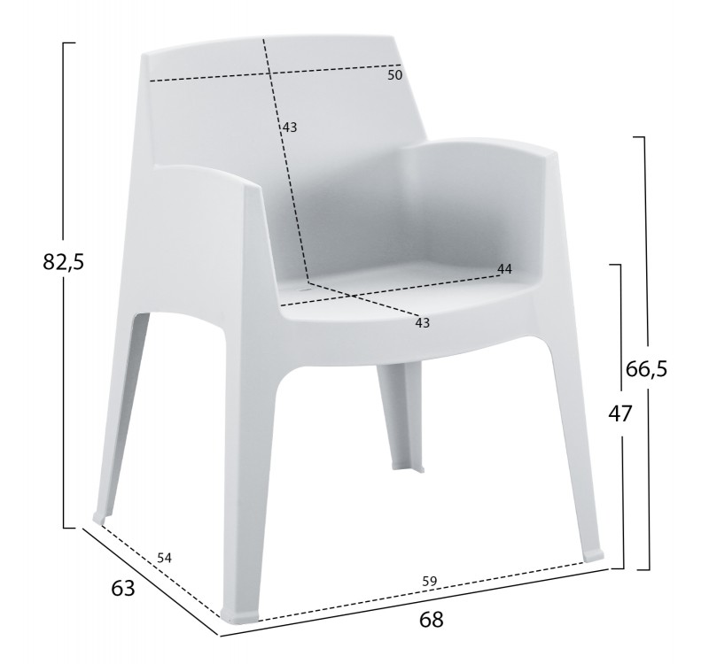 ΠΟΛΥΘΡΟΝΑ ΠΟΛΥΠΡΟΠΥΛΕΝΙΟΥ SLEEK HM6370.01 ΛΕΥΚΗ 68x63x82,5Υεκ.