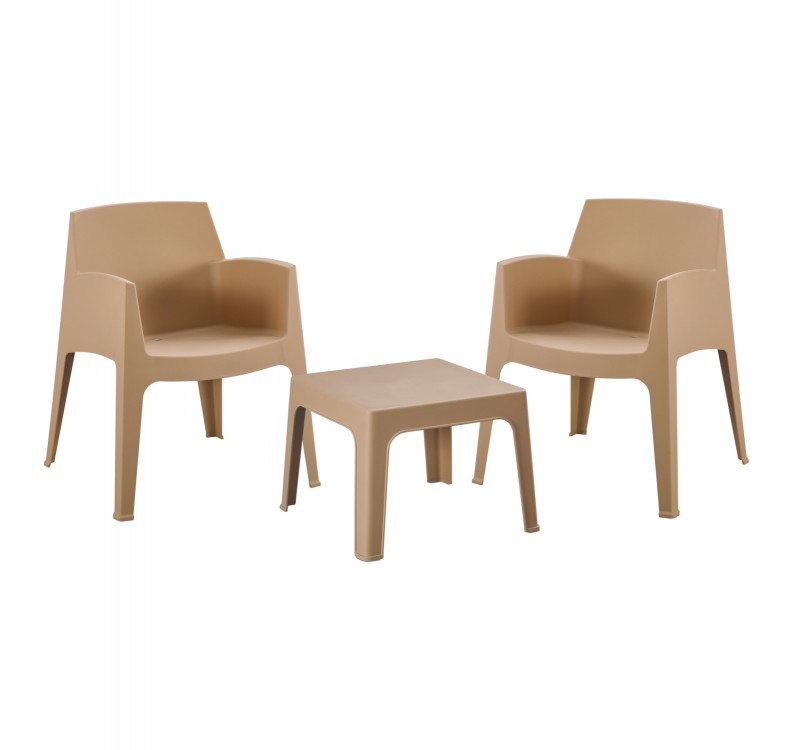 ΣΕΤ 3ΤΜΧ ΠΟΛΥΠΡΟΠΥΛΕΝΙΟΥ SLEEK HM21267.03 ΤΡΑΠΕΖΑΚΙ & 2 ΠΟΛΥΘΡΟΝΕΣ-ΚΑΠΟΥΤΣΙΝΟ