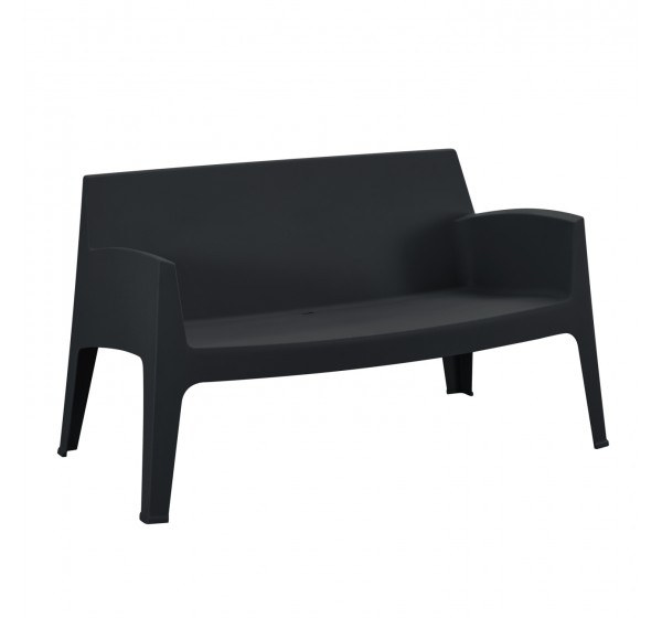 ΚΑΝΑΠΕΣ 2-ΘΕΣΙΟΣ ΠΟΛΥΠΡΟΠΥΛΕΝΙΟΥ SLEEK HM6366.02 ΧΡΩΜΑ ΜΑΥΡΟ 133x68x73Υεκ.