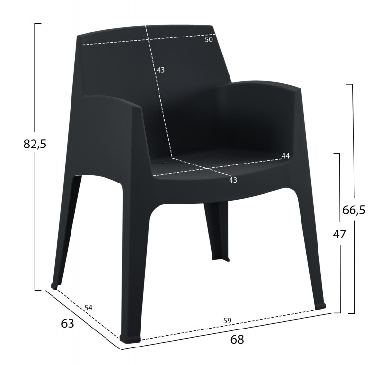 ΣΕΤ 3ΤΜΧ ΠΟΛΥΠΡΟΠΥΛΕΝΙΟΥ SLEEK HM21267.02 ΤΡΑΠΕΖΑΚΙ & 2 ΠΟΛΥΘΡΟΝΕΣ-ΜΑΥΡΟ