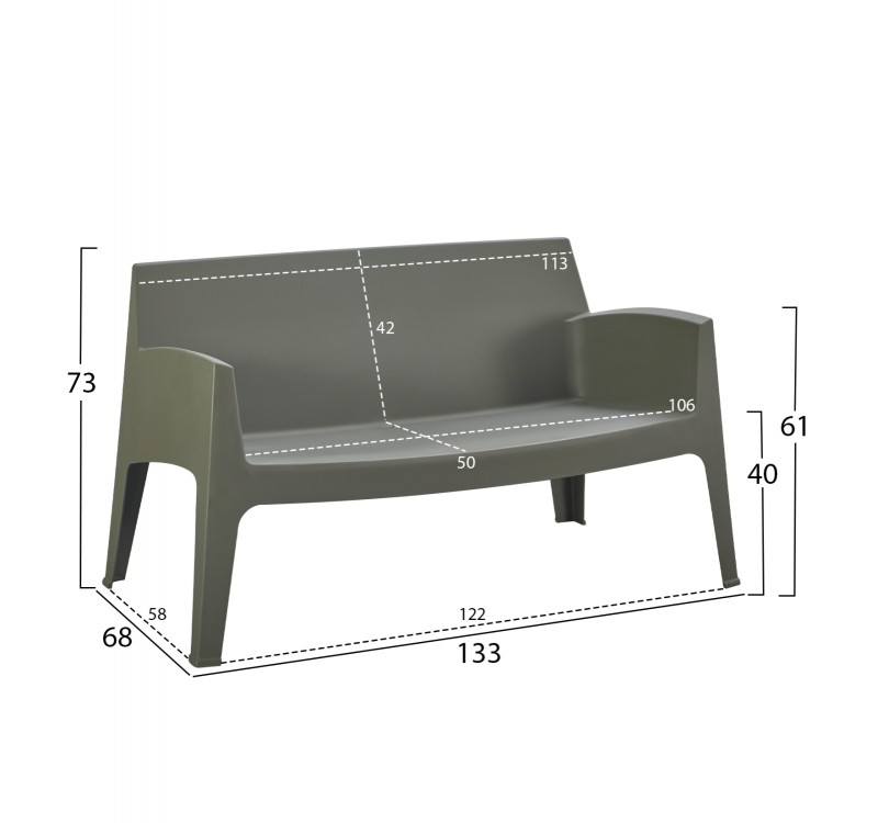 ΣΕΤ ΣΑΛΟΝΙ ΕΞ.ΧΩΡΟΥ 4ΤΜΧ SLEEK HM21268.05 DARK OLIVE GREEN ΠΟΛΥΠΡΟΠΥΛΕΝΙΟ