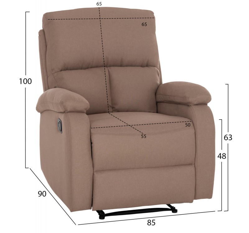 ΠΟΛΥΘΡΟΝΑ RELAX DIONI HM3296.03 ΜΠΕΖ ΥΦΑΣΜΑ 85x90x100Υεκ.