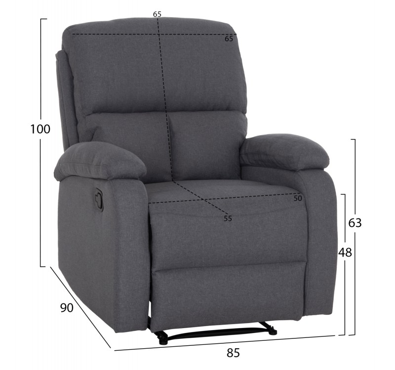 ΠΟΛΥΘΡΟΝΑ RELAX DIONI HM3296.01 ΓΚΡΙ ΥΦΑΣΜΑ 85x90x100Υεκ.