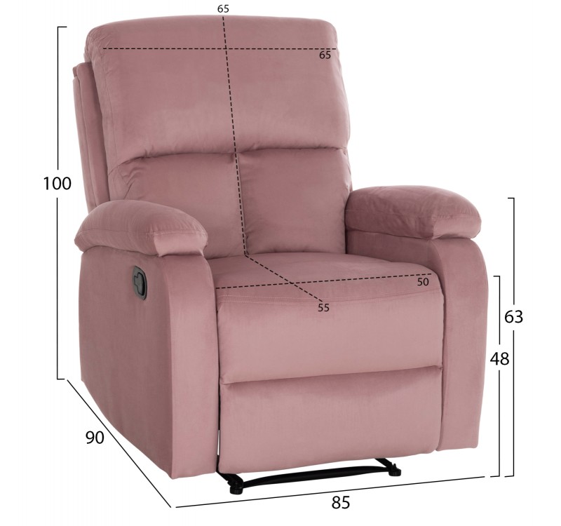 ΠΟΛΥΘΡΟΝΑ RELAX DIONI HM3296.02 ΡΟΖ ΒΕΛΟΥΔΟ 85x90x100Υεκ.