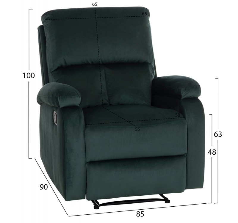 ΠΟΛΥΘΡΟΝΑ RELAX DIONI HM3296.05 ΠΡΑΣΙΝΟ ΒΕΛΟΥΔΟ 85x90x100Υεκ.