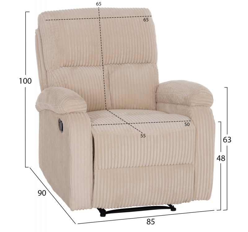 ΠΟΛΥΘΡΟΝΑ RELAX DIONI HM3296.12 ΜΠΕΖ ΡΙΓΕ ΥΦΑΣΜΑ 85x90x100Υεκ.