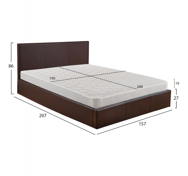 ΚΡΕΒΑΤΙ ΔΙΠΛΟ & ΣΤΡΩΜΑ BOBBI HM21271.02 ΚΑΦΕ PU ΜΕ ΑΠΟΘ.ΧΩΡΟ--ΓΙΑ 150x200εκ
