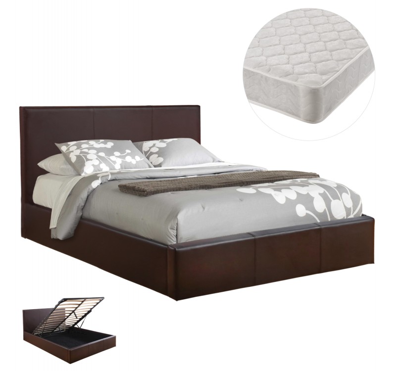 ΚΡΕΒΑΤΙ ΔΙΠΛΟ & ΣΤΡΩΜΑ BOBBI HM21271.02 ΚΑΦΕ PU ΜΕ ΑΠΟΘ.ΧΩΡΟ--ΓΙΑ 150x200εκ