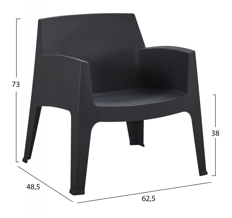 ΠΟΛΥΘΡΟΝΑ ΠΟΛΥΠΡΟΠΥΛΕΝΙΟΥ LOUNGE SLEEK HM6365.02 ΜΑΥΡΟ 62x68x73Υεκ.