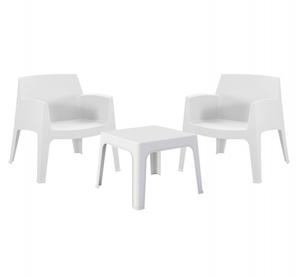 ΣΕΤ LOUNGE 3ΤΜΧ SLEEK HM21274.01 ΛΕΥΚΟ ΠΟΛΥΠΡΟΠΥΛΕΝΙΟ