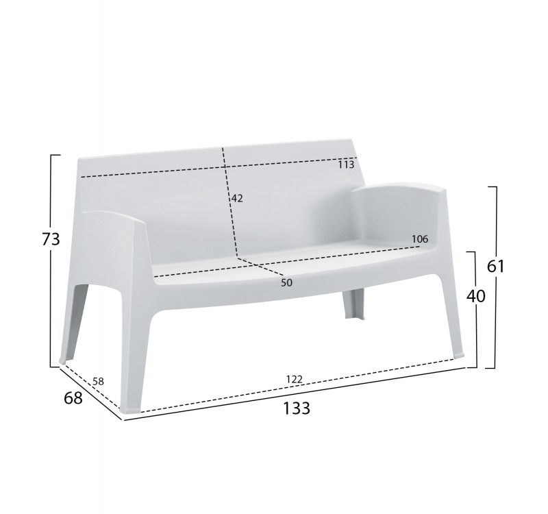 ΣΕΤ LOUNGE 4ΤΜΧ SLEEK HM21275.01 ΛΕΥΚΟ ΠΟΛΥΠΡΟΠΥΛΕΝΙΟ
