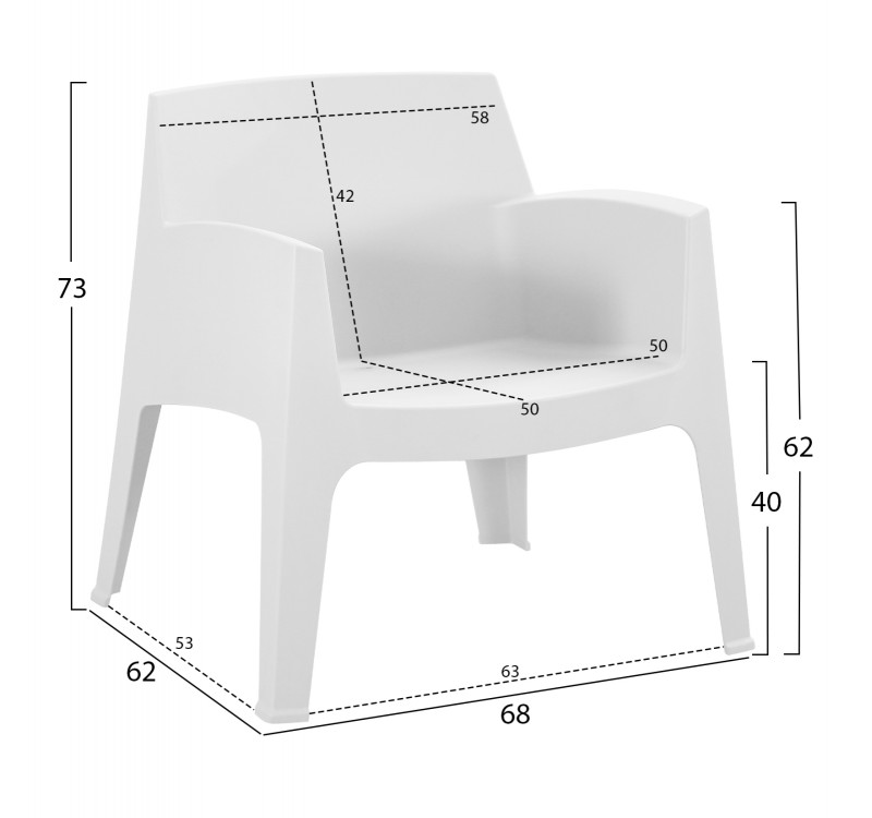 ΣΕΤ LOUNGE 4ΤΜΧ SLEEK HM21275.01 ΛΕΥΚΟ ΠΟΛΥΠΡΟΠΥΛΕΝΙΟ