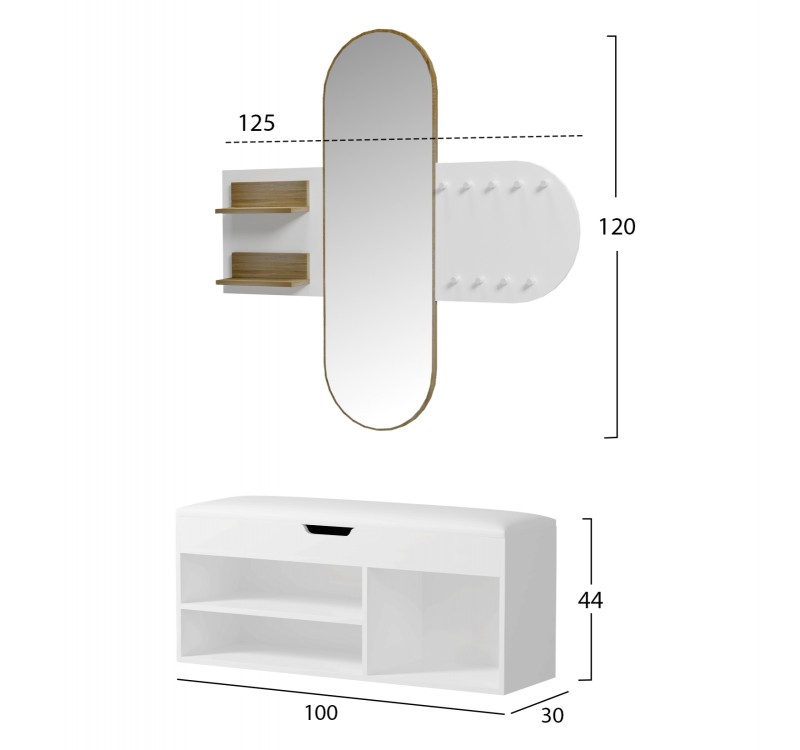 ΣΕΤ ΕΙΣΟΔΟΥ 2ΤΜΧ CHERYL HM21276.02 ΜΕΛΑΜΙΝΗ ΣΕ ΛΕΥΚΟ--SONAMA