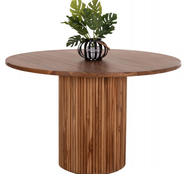 ΤΡΑΠΕΖΙ ΤΡΑΠΕΖΑΡΙΑΣ ΣΤΡΟΓΓΥΛΟ RODER HM9896 ΞΥΛΟ ΤΕΑΚ- 3εκ. πάχος επιφ.- Φ130x79,5Υεκ