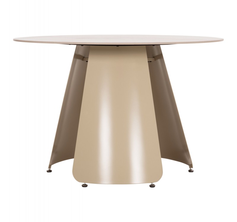 ΤΡΑΠΕΖΙ ΤΡΑΠΕΖΑΡΙΑΣ ΣΤΡΟΓΓΥΛΟ SEDAR HM18326 ΚΕΡΑΜΙΚΟ TOP--ΚΡΕΜ ΜΕΤΑΛ.ΠΟΔΙΑ Φ120x78Υ