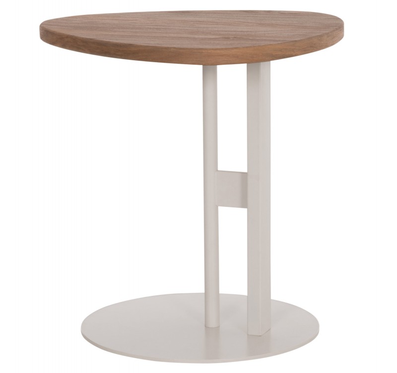 ΒΟΗΘΗΤΙΚΟ ΤΡΑΠΕΖΙ ΟΒΑΛ ALPER HM18328 MDF SONAMA--ΜΕΤΑΛΛΟ ΛΕΥΚΟ 50x50x51Υεκ.