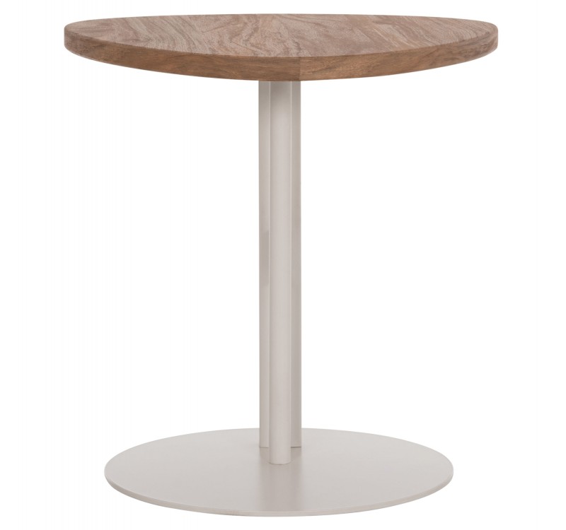 ΒΟΗΘΗΤΙΚΟ ΤΡΑΠΕΖΙ ΟΒΑΛ ALPER HM18328 MDF SONAMA--ΜΕΤΑΛΛΟ ΛΕΥΚΟ 50x50x51Υεκ.