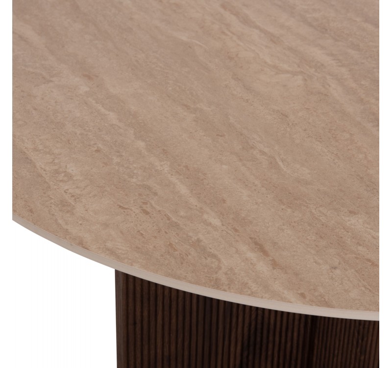 ΤΡΑΠΕΖΙ ΤΡΑΠΕΖΑΡΙΑΣ ΣΤΡΟΓΓΥΛΟ SKY HM18331 ΚΕΡΑΜΙΚΟ TOP ΟΨΗ ΤΡΑΒΕΡΤΙΝΑΣ Φ120x76Υεκ