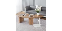 ΣΕΤ ΤΡΑΠΕΖΙ ΣΑΛΟΝΙΟΥ ΜΕ ΒΟΗΘΗΤΙΚΟ ALPER HM21262 MDF SONAMA-ΜΕΤΑΛΛΟ ΛΕΥΚΟ