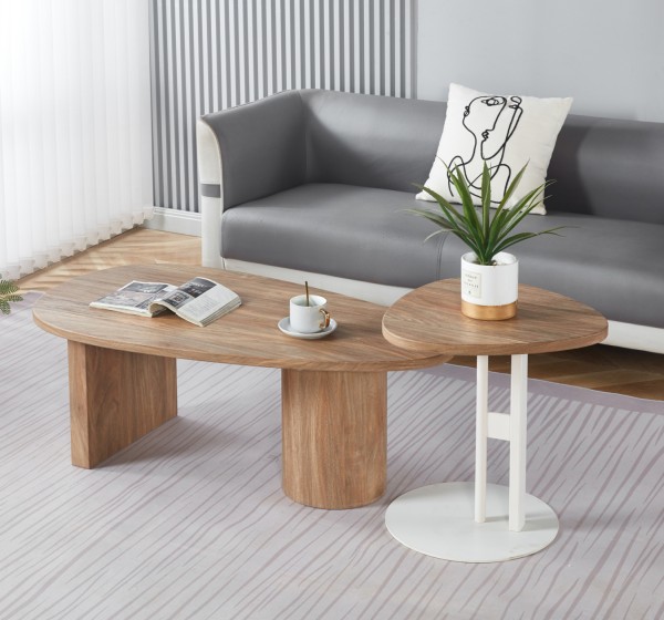 ΣΕΤ ΤΡΑΠΕΖΙ ΣΑΛΟΝΙΟΥ ΜΕ ΒΟΗΘΗΤΙΚΟ ALPER HM21262 MDF SONAMA-ΜΕΤΑΛΛΟ ΛΕΥΚΟ