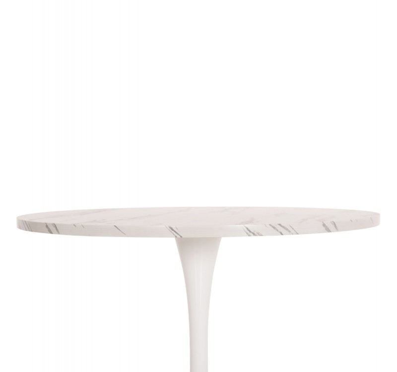 ΤΡΑΠΕΖΙ ΤΡΑΠΕΖΑΡΙΑΣ ROLLO HM9421.11 ΣΤΡΟΓΓΥΛΟ WHITE MARBLE Φ90x74Υεκ.