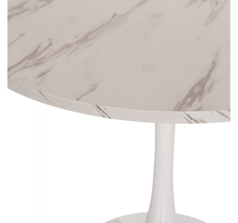 ΤΡΑΠΕΖΙ ΤΡΑΠΕΖΑΡΙΑΣ ROLLO HM9421.11 ΣΤΡΟΓΓΥΛΟ WHITE MARBLE Φ90x74Υεκ.