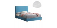 ΚΡΕΒΑΤΙ ΜΕ ΣΤΡΩΜΑ MAYLIN HM21281.02 ΤΙΡΚΟΥΑΖ ΒΕΛΟΥΔΟ--ΓΙΑ 120x200εκ
