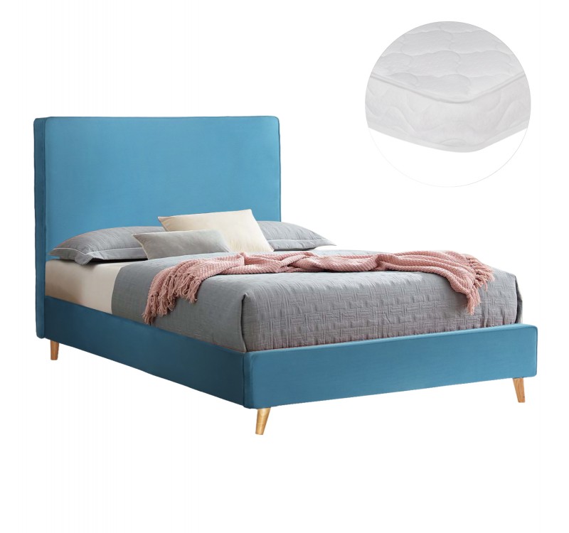 ΚΡΕΒΑΤΙ ΜΕ ΣΤΡΩΜΑ MAYLIN HM21281.02 ΤΙΡΚΟΥΑΖ ΒΕΛΟΥΔΟ--ΓΙΑ 120x200εκ