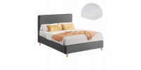ΚΡΕΒΑΤΙ ΜΕ ΣΤΡΩΜΑ MAYLIN HM21281.03 ΓΚΡΙ ΥΦΑΣΜΑ--ΓΙΑ 120x200εκ