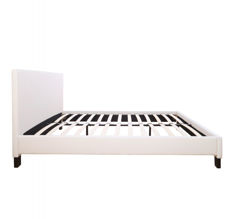 ΚΡΕΒΑΤΙ ΜΕ ΣΤΡΩΜΑ BECCA HM21283.01 ΛΕΥΚΟ PU--ΓΙΑ 150x200εκ