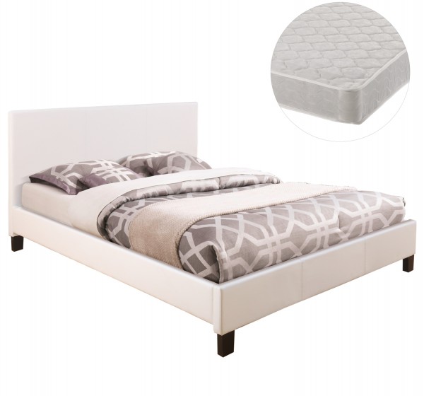 ΚΡΕΒΑΤΙ ΜΕ ΣΤΡΩΜΑ BECCA HM21283.01 ΛΕΥΚΟ PU--ΓΙΑ 150x200εκ