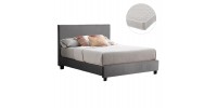ΚΡΕΒΑΤΙ ΜΕ ΣΤΡΩΜΑ BECCA HM21283.04 ΓΚΡΙ ΥΦΑΣΜΑ--ΓΙΑ 150x200εκ