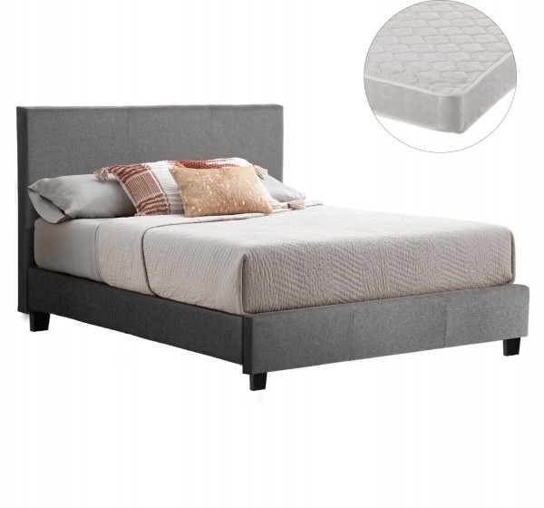 ΚΡΕΒΑΤΙ ΜΕ ΣΤΡΩΜΑ BECCA HM21283.04 ΓΚΡΙ ΥΦΑΣΜΑ--ΓΙΑ 150x200εκ