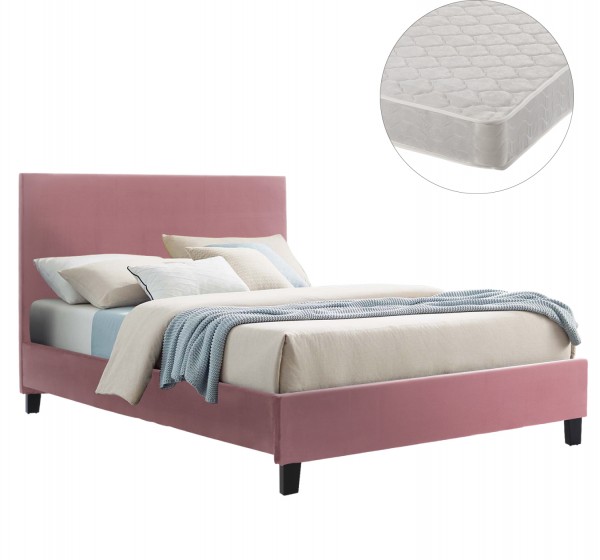 ΚΡΕΒΑΤΙ ΜΕ ΣΤΡΩΜΑ BECCA HM21283.05 ΣΑΠΙΟ ΜΗΛΟ ΒΕΛΟΥΔΟ--ΓΙΑ 150x200εκ