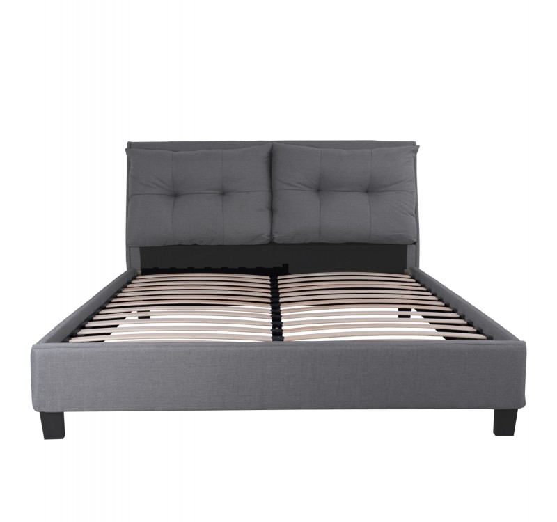 ΚΡΕΒΑΤΙ ΜΕ ΣΤΡΩΜΑ BILLIE HM21284.03 ΓΚΡΙ ΥΦΑΣΜΑ--ΓΙΑ 160x200εκ