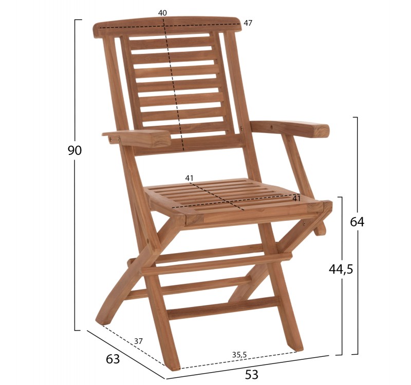 ΠΟΛΥΘΡΟΝΑ ΤΡΑΠΕΖΑΡΙΑΣ ΠΤΥΣΣΟΜΕΝΗ CRANDER HM6377 ΞΥΛΟ TEAK 53x63x90Υεκ.